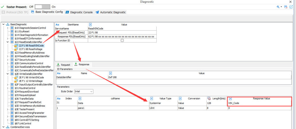 Flexible Application of System Variables in TSMaster Diagnostic Module