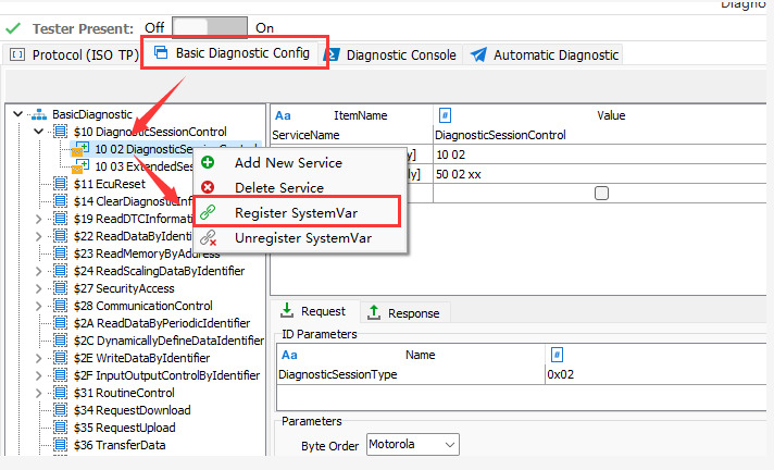 Flexible Application of System Variables in TSMaster Diagnostic Module